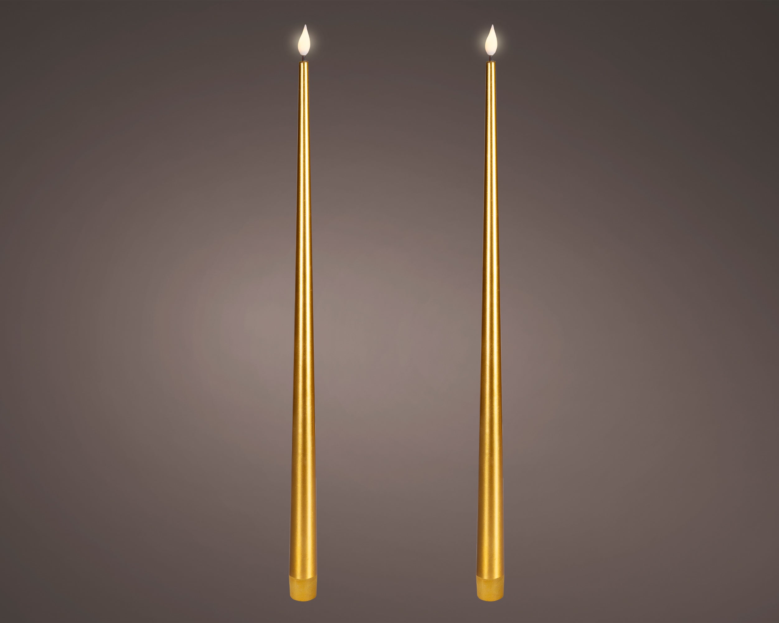 Set 2 Candela Oro Fiamma Movimento Betteria D 2,2 X 42,5 Cm