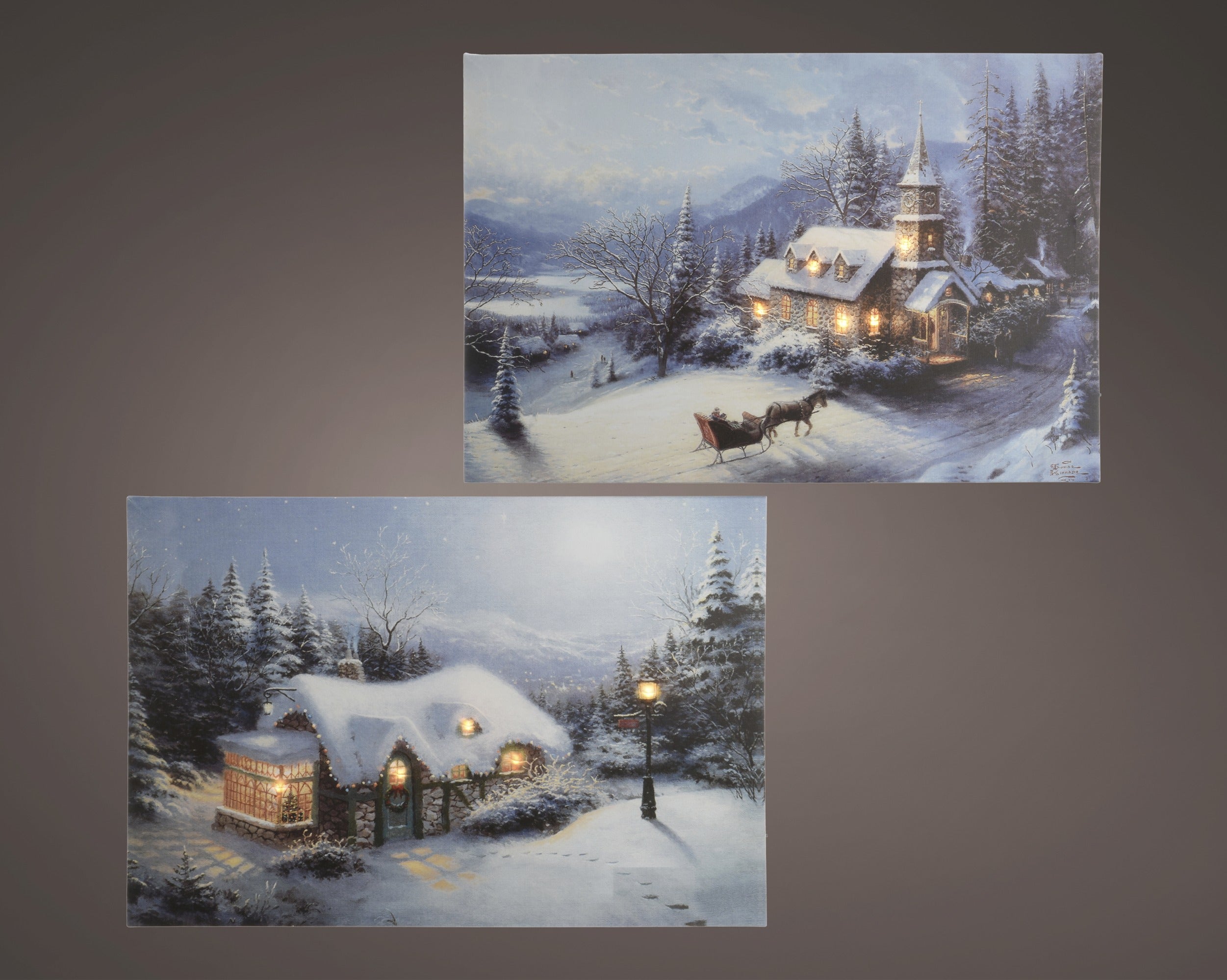 Quadro Luminoso Baita Innevata 28x38 Cm 1 Pezzo
