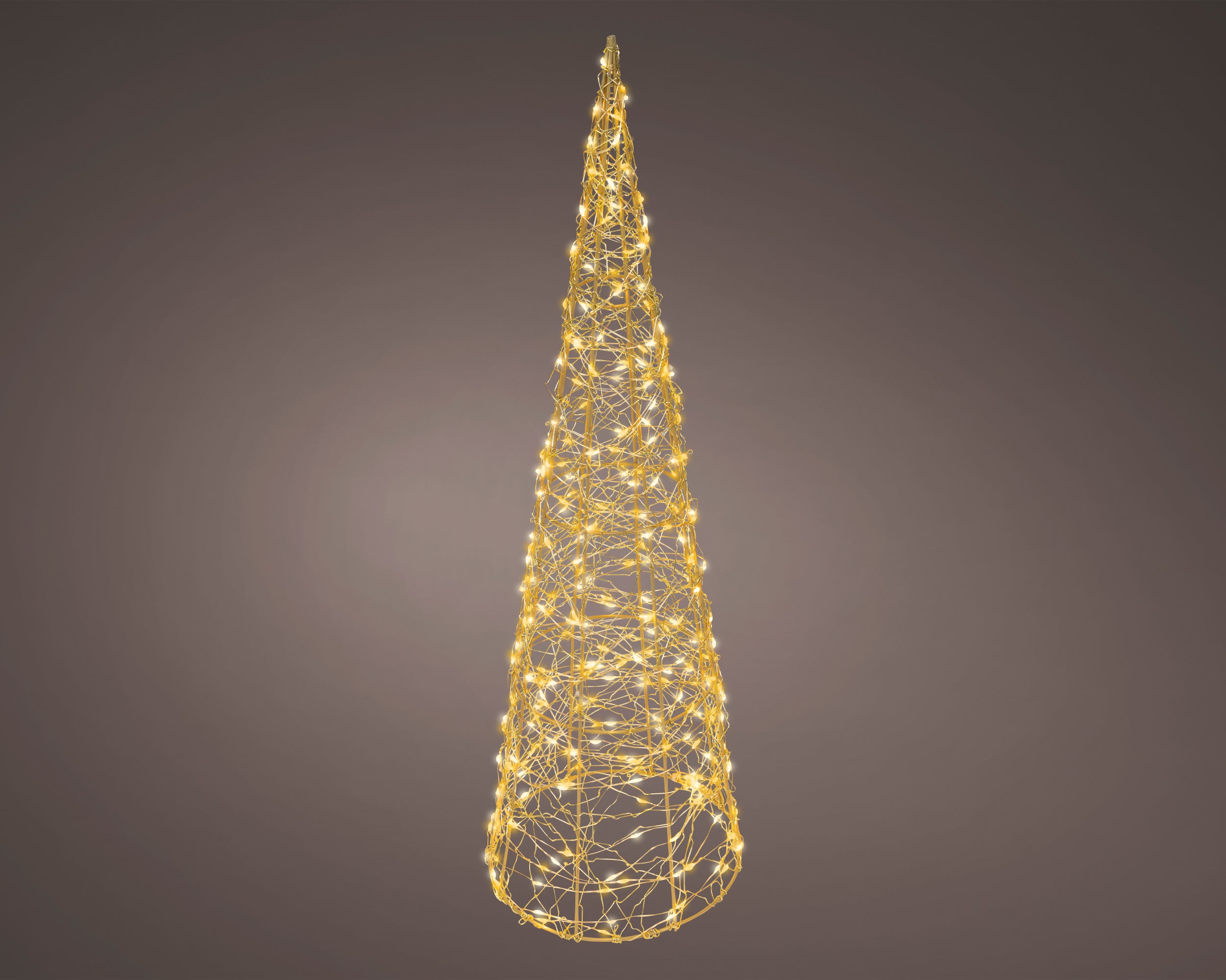 Cono Metallo Oro Micro Led Luce Calda D 18x60 Cm