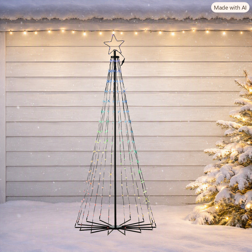 Albero Di Metallo 265 Led Multicolor 80x180 Cm