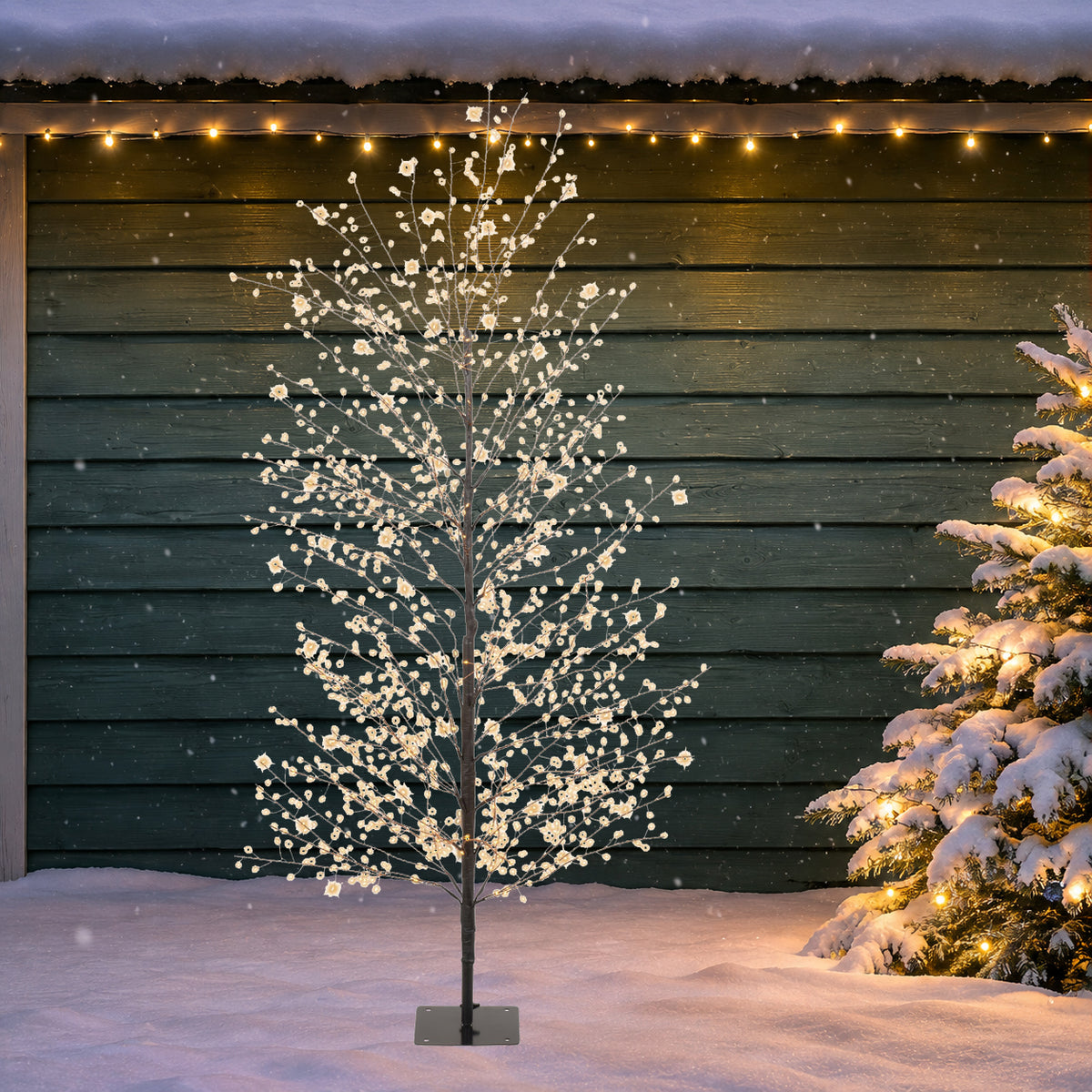 Albero 1350 Micro Led Caldi Nero D 60x150 Cm