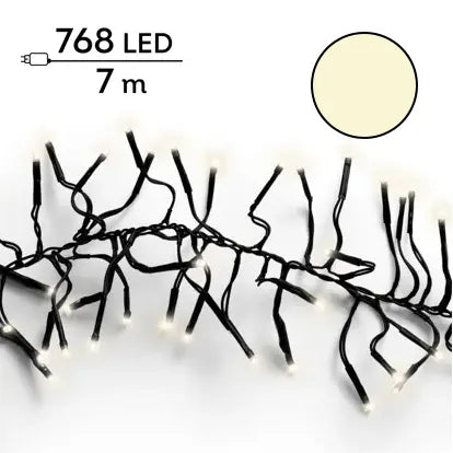 Luci Natale Cluster 768 Led Caldo Naturale