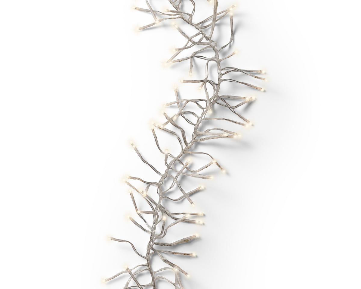 Luci Natale Cluster 768 Led Caldo Naturale Cavo Trasparente