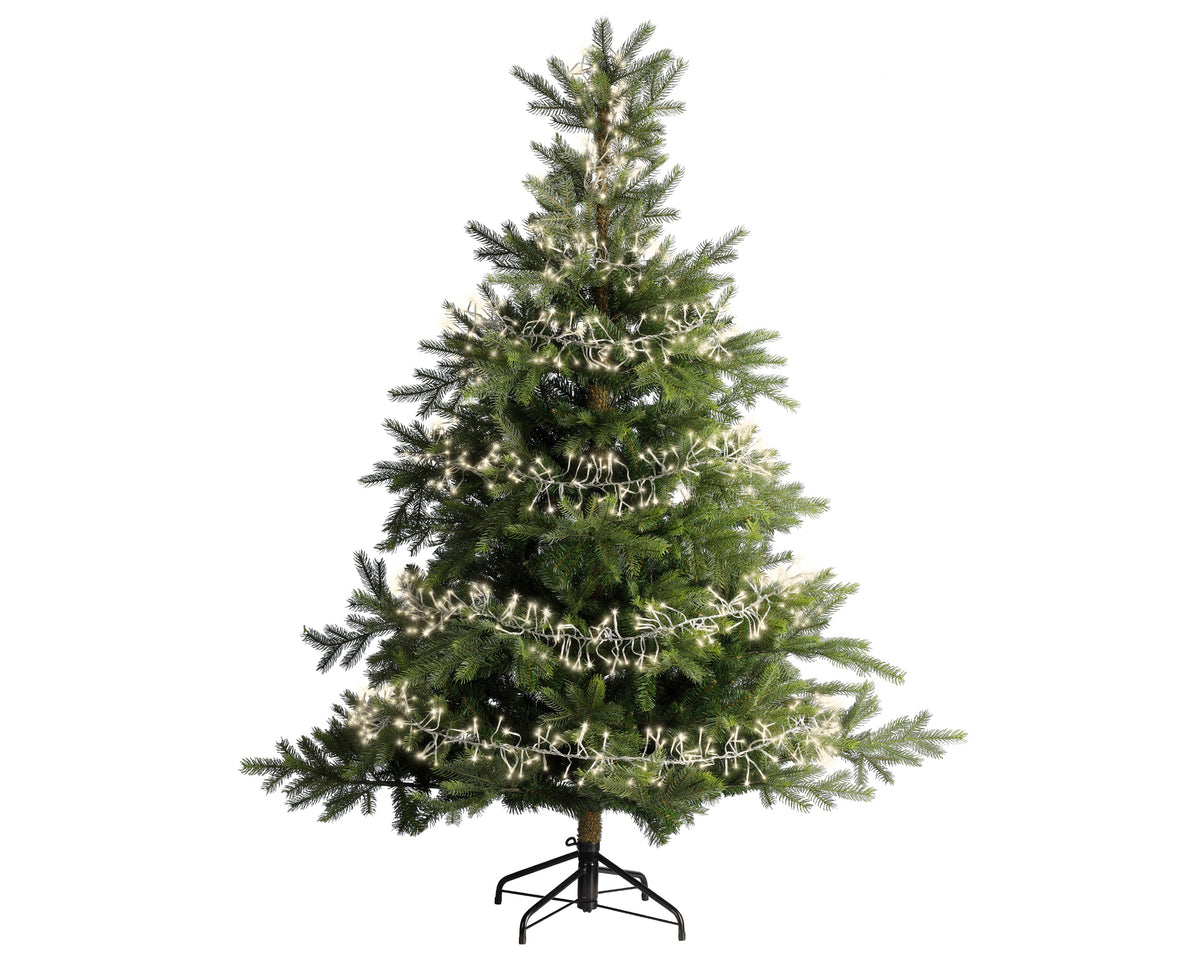 Luci Natale Cluster 768 Led Caldo Naturale Cavo Trasparente