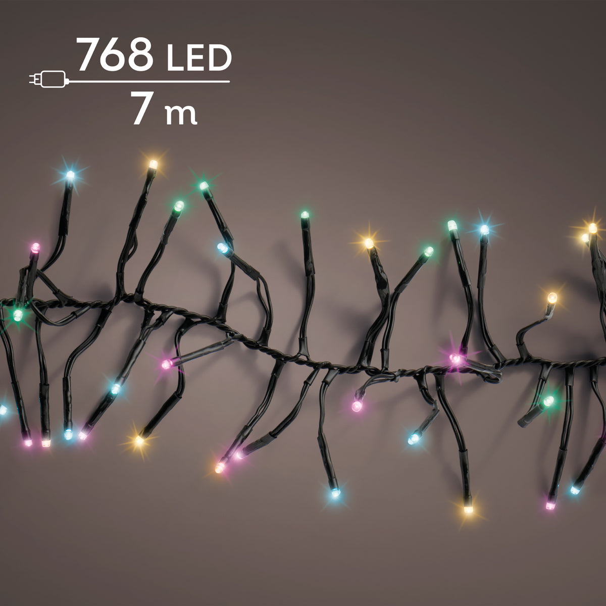 Luci Natale Cluster 768 Led Soft Multicolor