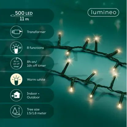 Luci Natale 500 Led Caldo Naturale