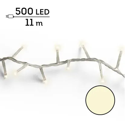 Luci Natale 500 Led Caldo Naturale Cavo Trasparente