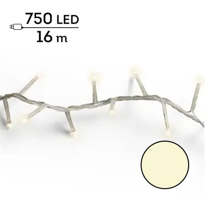 Luci Natale 750 Led Caldo Naturale Cavo Trasparente