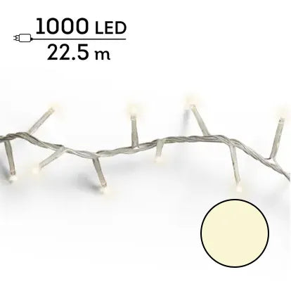 Luci Natale 1000 Led Caldo Naturale Cavo Trasparente