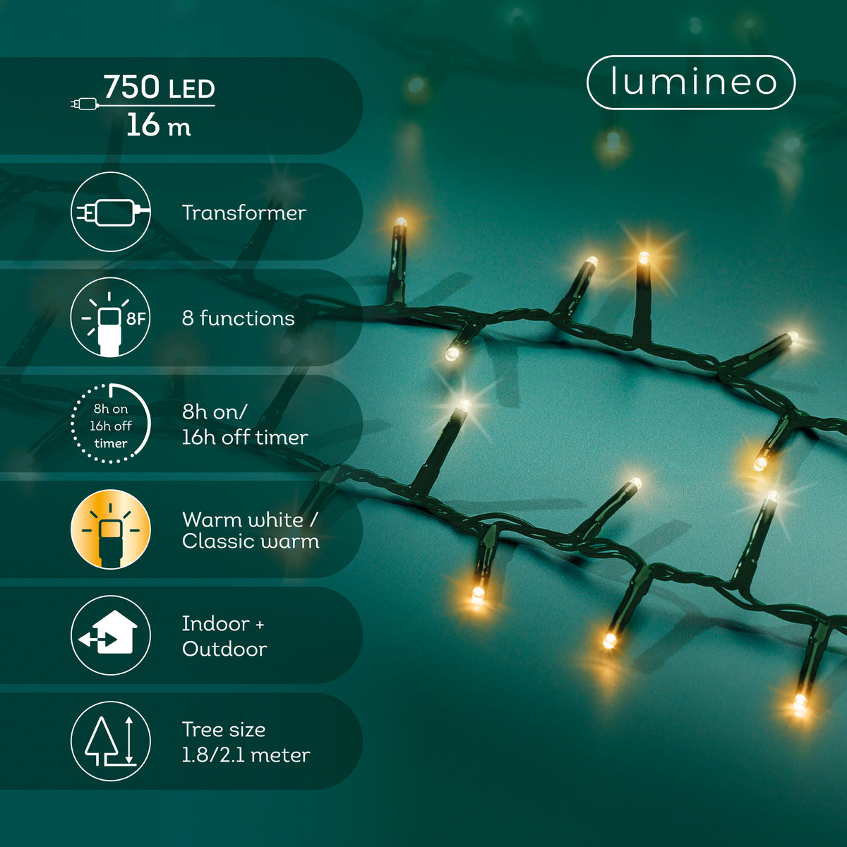 Luci Natale 750 Led Caldo Naturale Caldo Classico