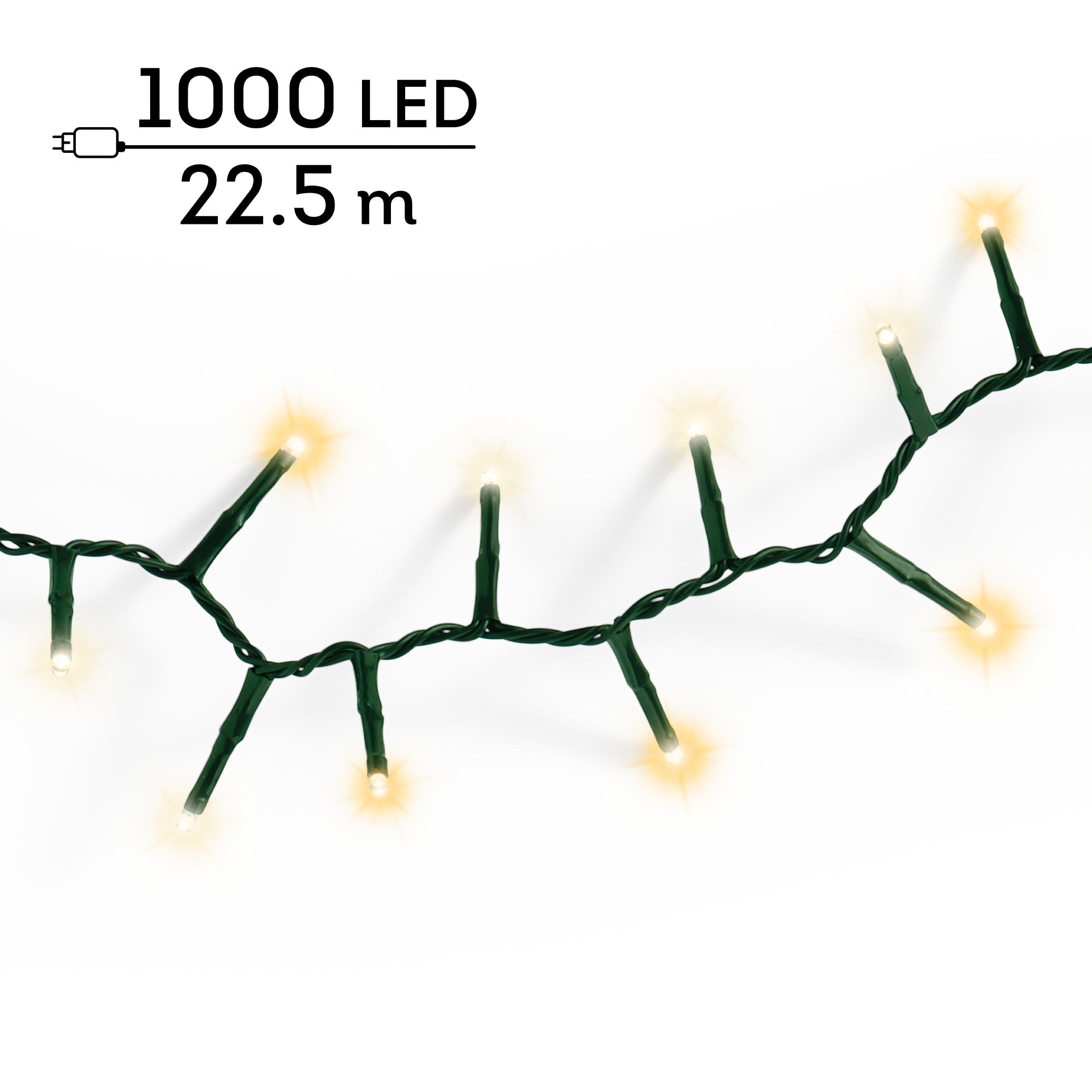 Luci Di Natale 1000 Led Warm Classic White 22,5 Ml BICOLORE