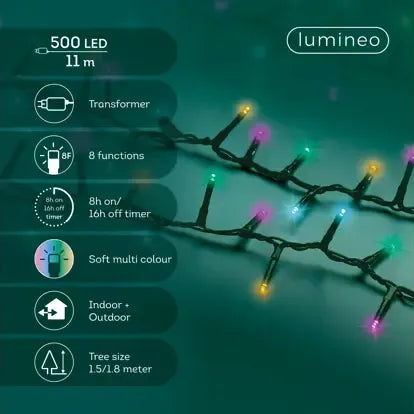 Luci Natale 500 Led Soft Multicolor