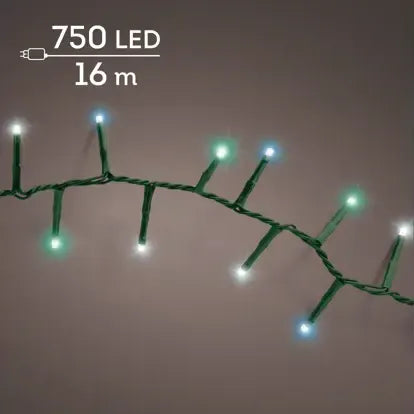 Luci Natale 750 Led Freddo Blu Verde