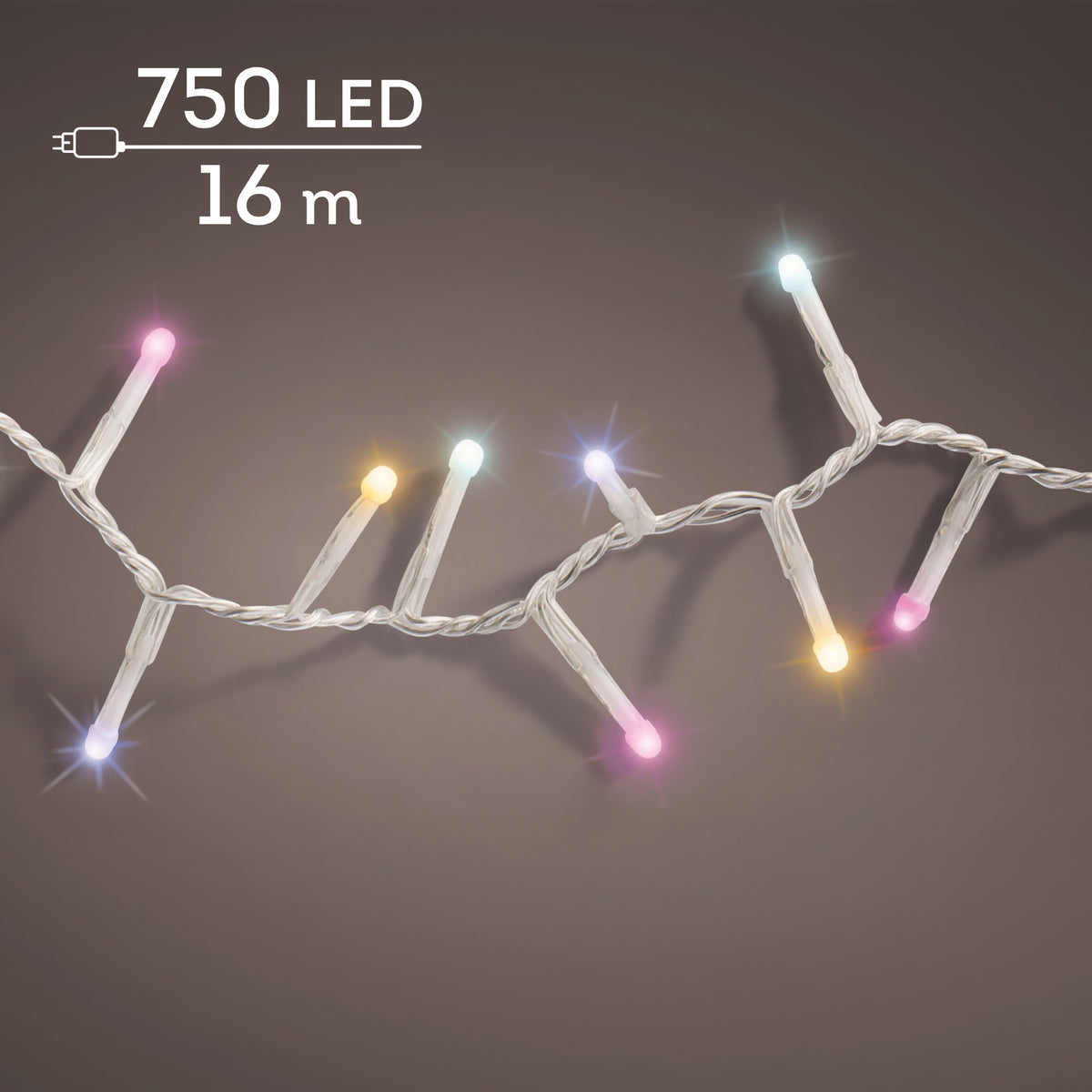 Luci Soft Glow 750 Led Bulbo opaco Freddo Caldo Naturale Rosa Viola Cavo Trasparente