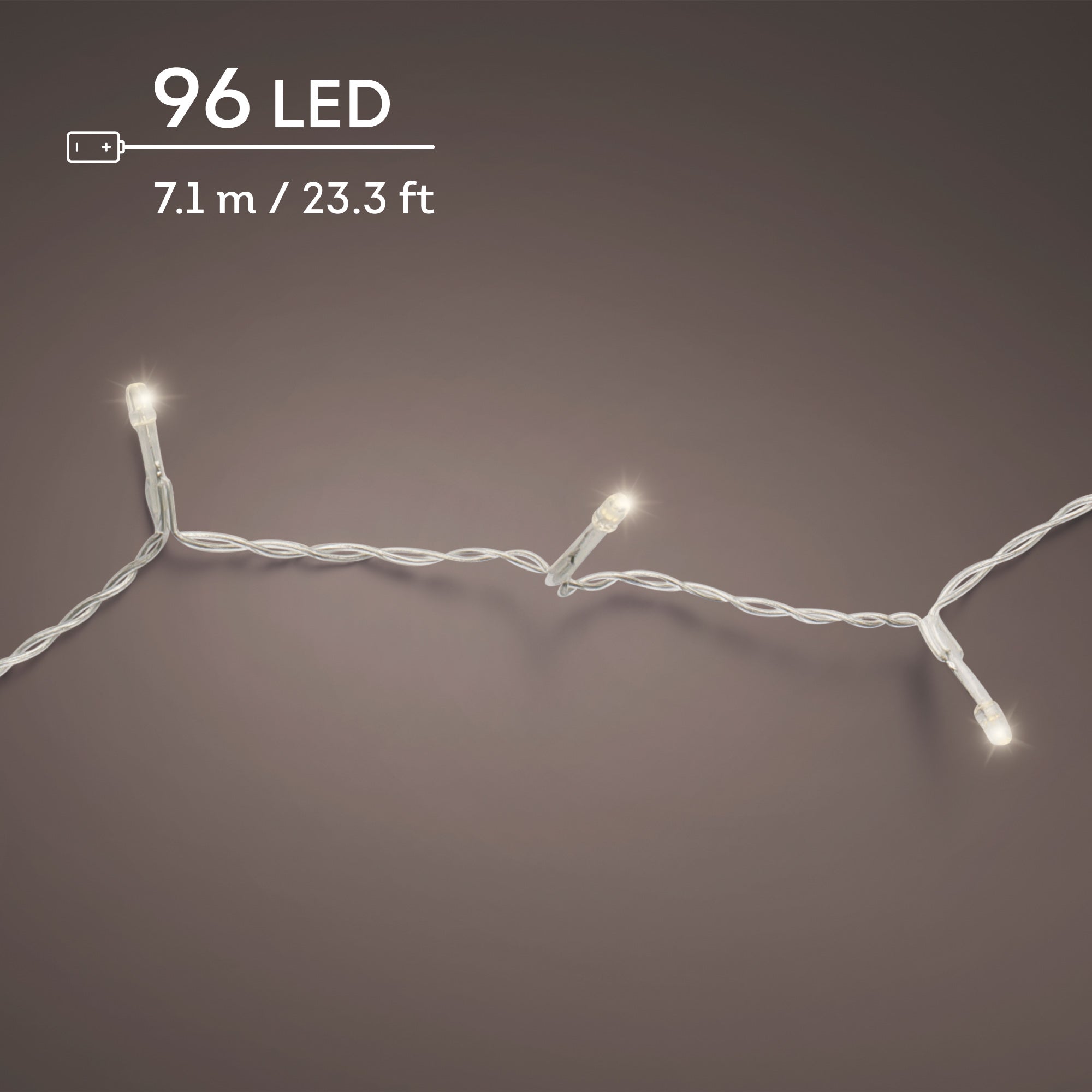 Luminaria Batteria 96 Led 7,1 M Warm