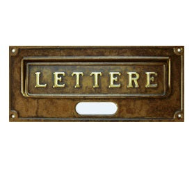 Placca Bucalettere Roma Ottone Brunito