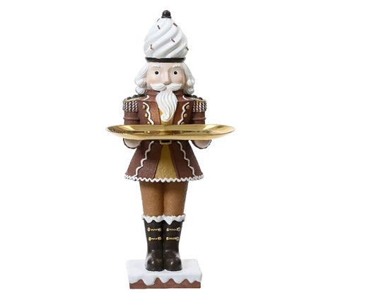 Schiaccianoce decorativo con vassoio integrato marrone 18x16x38 cm per decorazione natalizia - DeMatteis.it