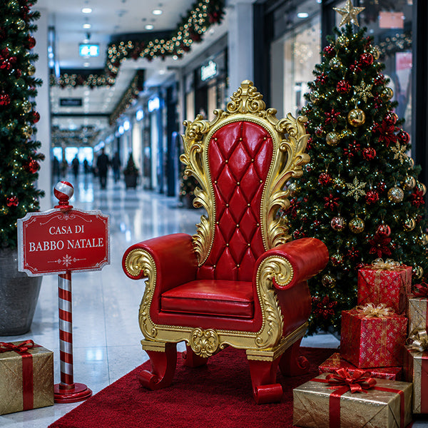 Trono Babbo Natale Resina 105x66x159 Cm