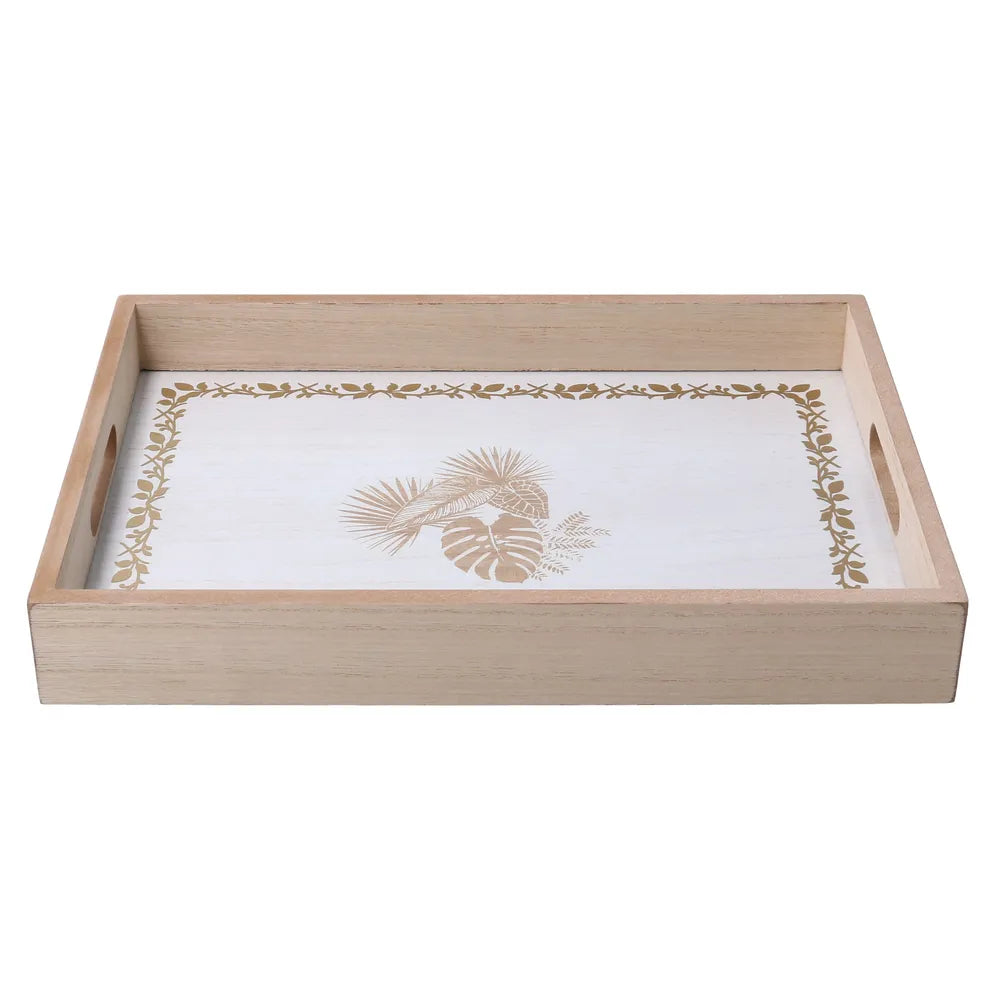 Vassoio Legno Bianco 35x25x4,5 Cm