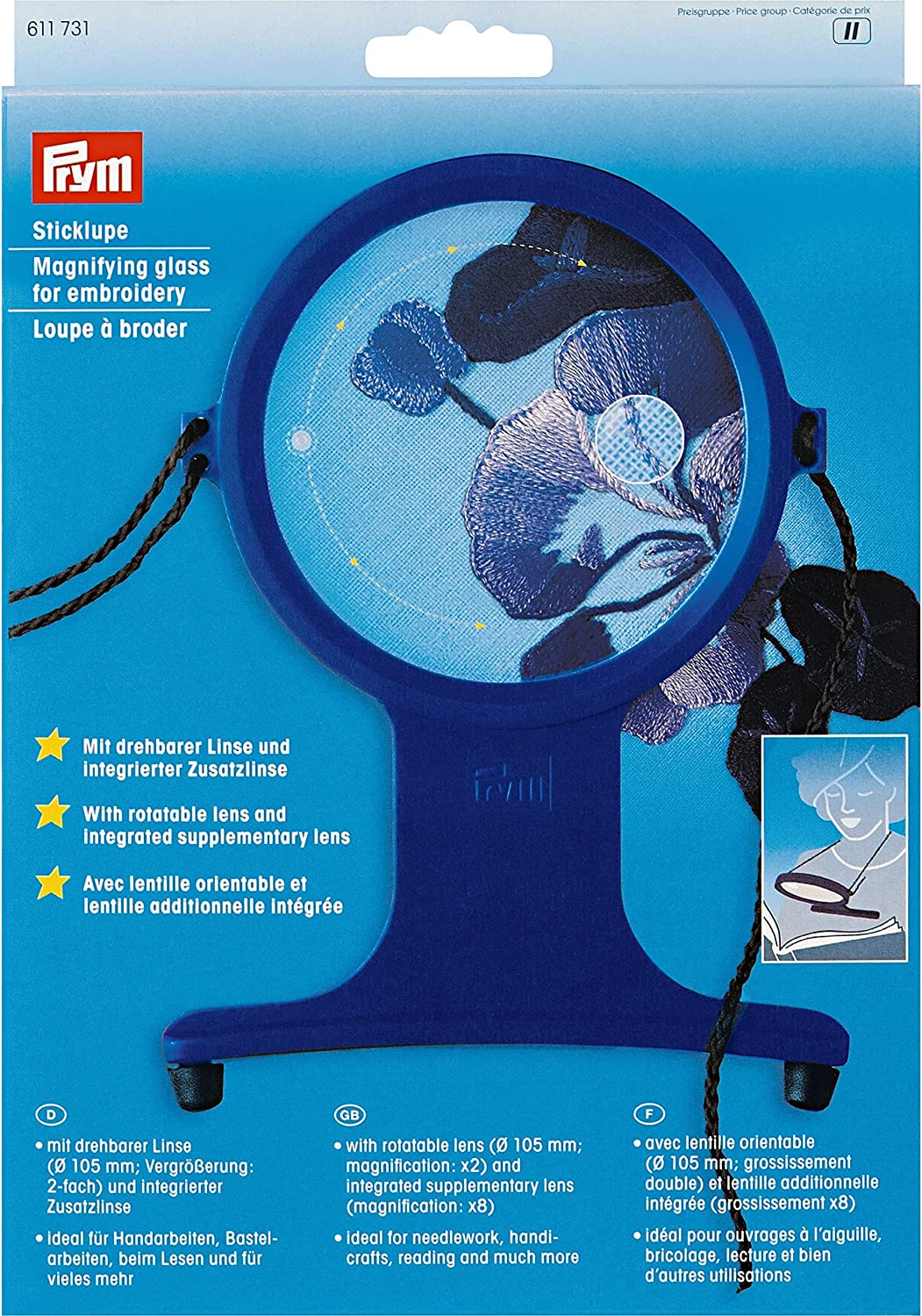 Lente Ingrandimento Per Ricamo Con Nastro Adesivo Prym