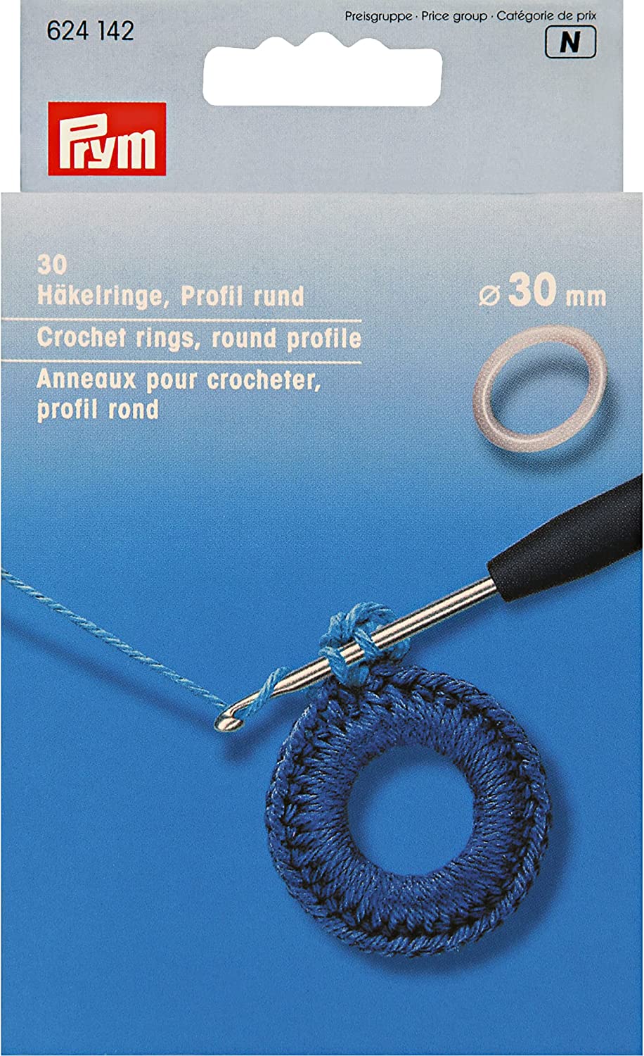Anelli All'uncinetto Tondi Bianchi 30 Pz 30 Mm Prym