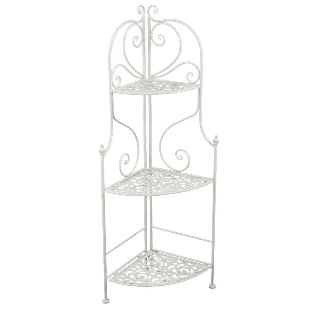 Scaffale Metallo Jessica Bianco Brush 3p Angolo 48x33x120 Cm