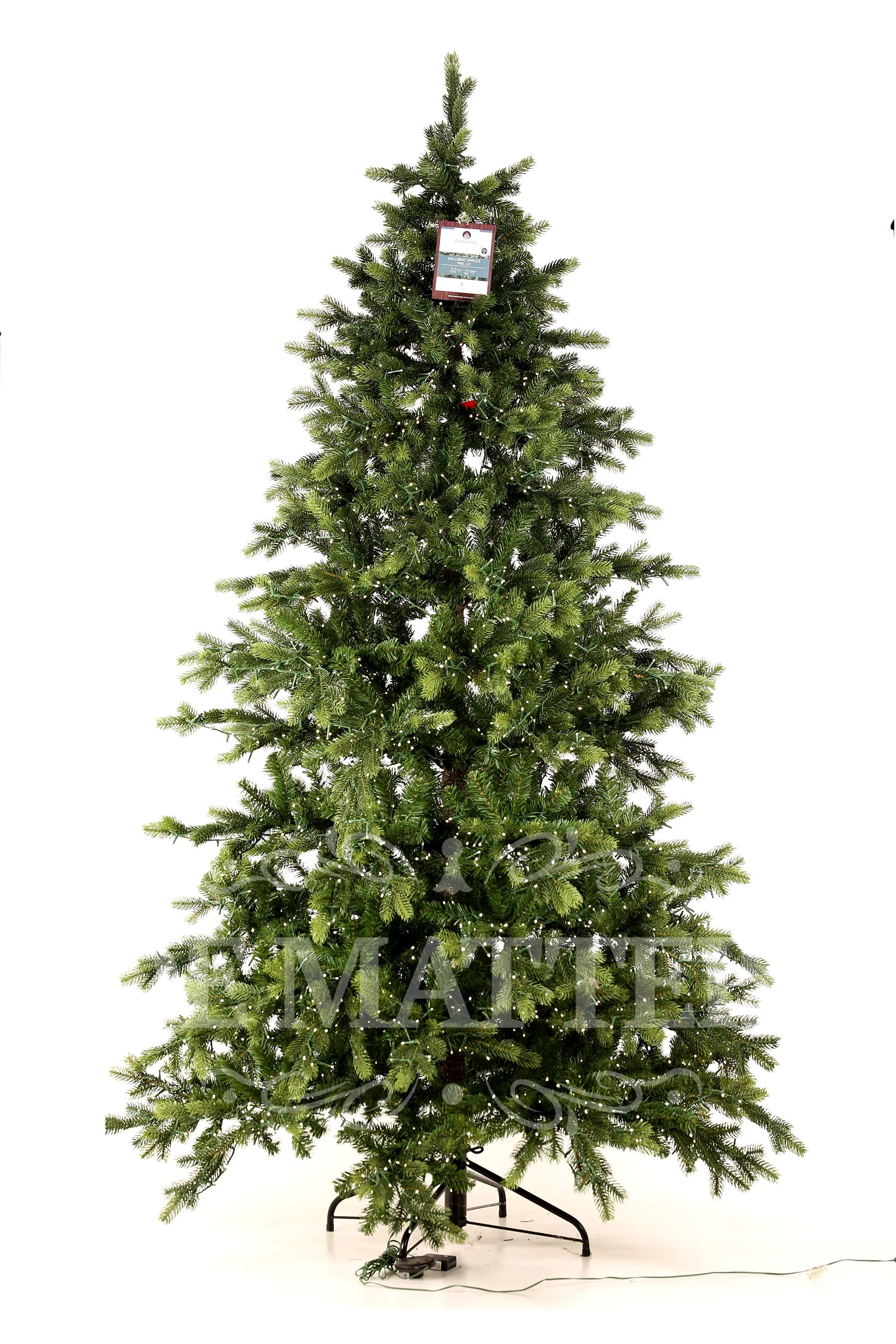 Albero Di Natale Galloway 180 Cm Verde Con Led