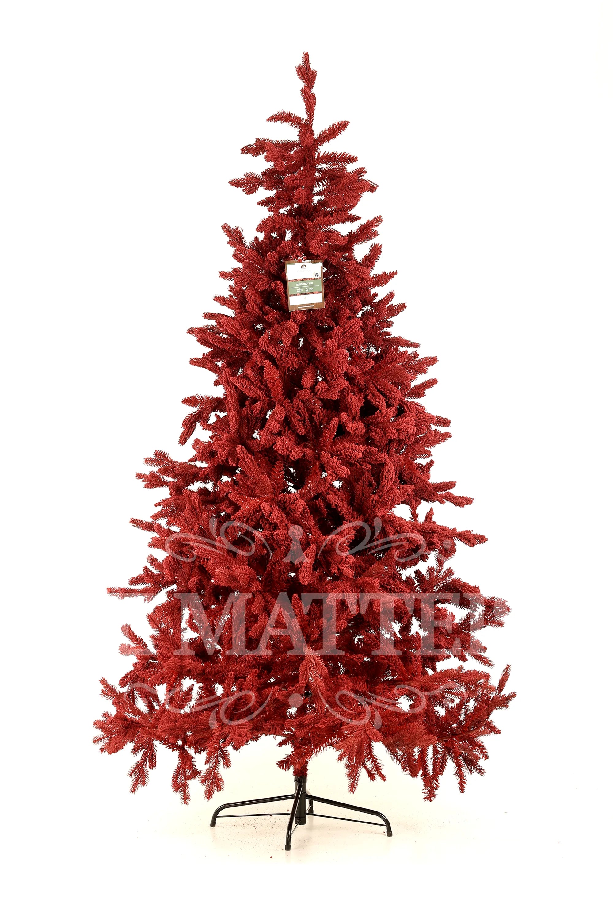 Albero Burgundy Fir Fioccato Rosso 210 Cm