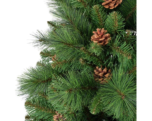Albero Verde Norwich Pine 180 cm per decorazioni natalizie con pigne decorative - DeMatteis.it