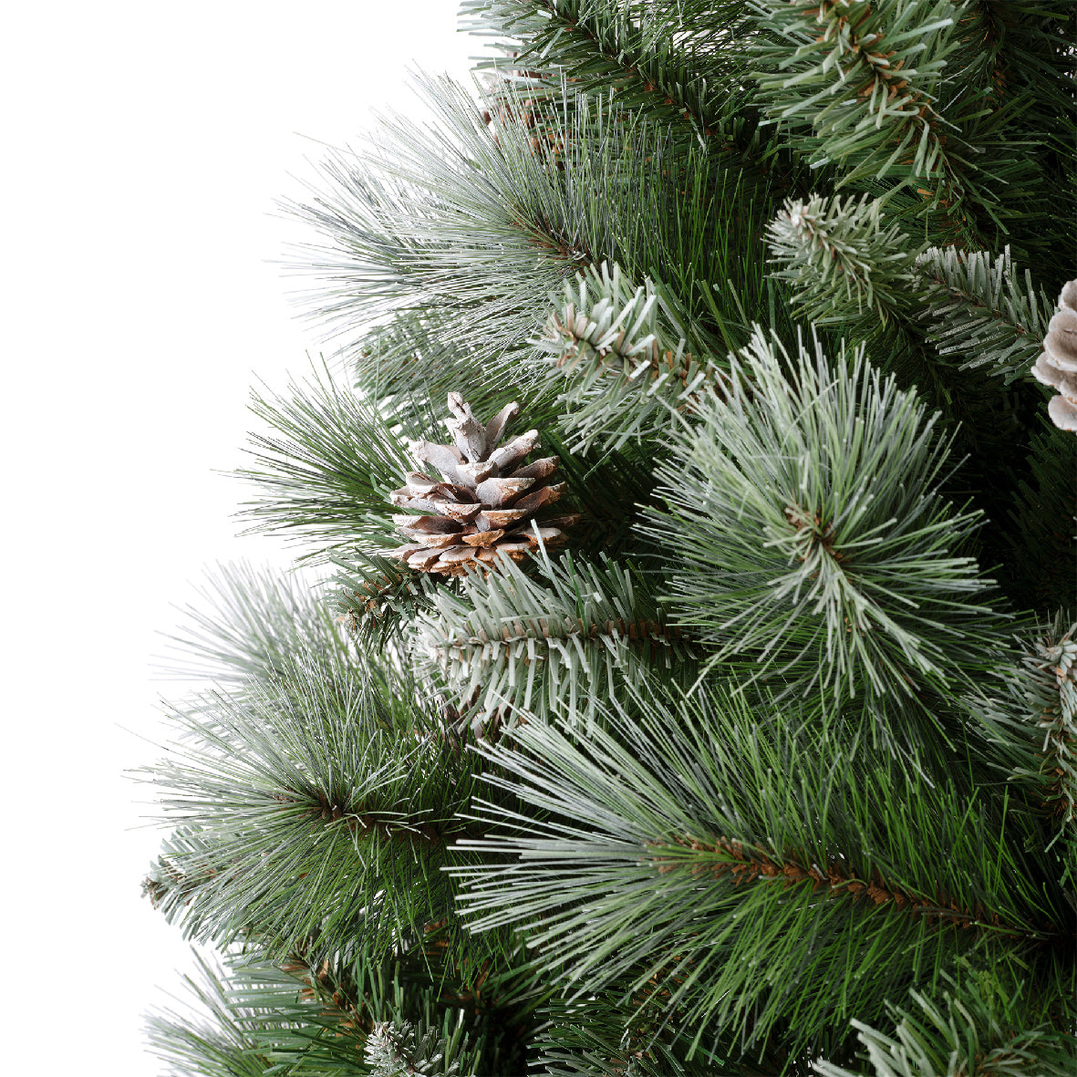 Albero Norwich Pine Innevato 150 cm per decorazioni natalizie con rami e pigne decorative - DeMatteis.it