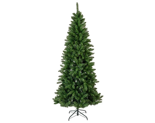 Albero Verde Lodge Slim Pine 150 cm albero di Natale artificiale compatto realistico con base di supporto - DeMatteis.it