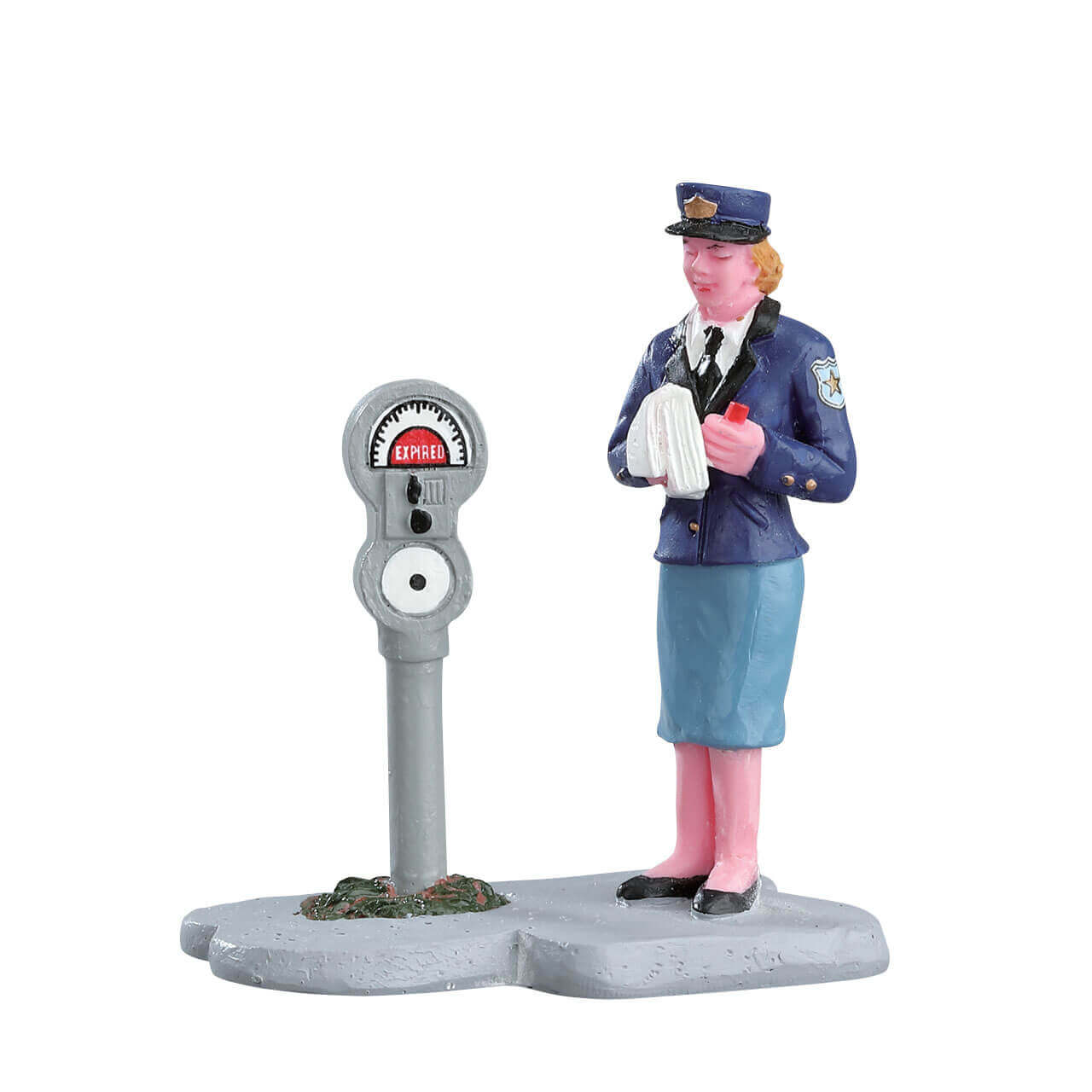 Meter Maid Lemax figurina decorativa da collezione con vigile urbano e parchimetro scaduto per villaggi in miniatura - DeMatteis.it