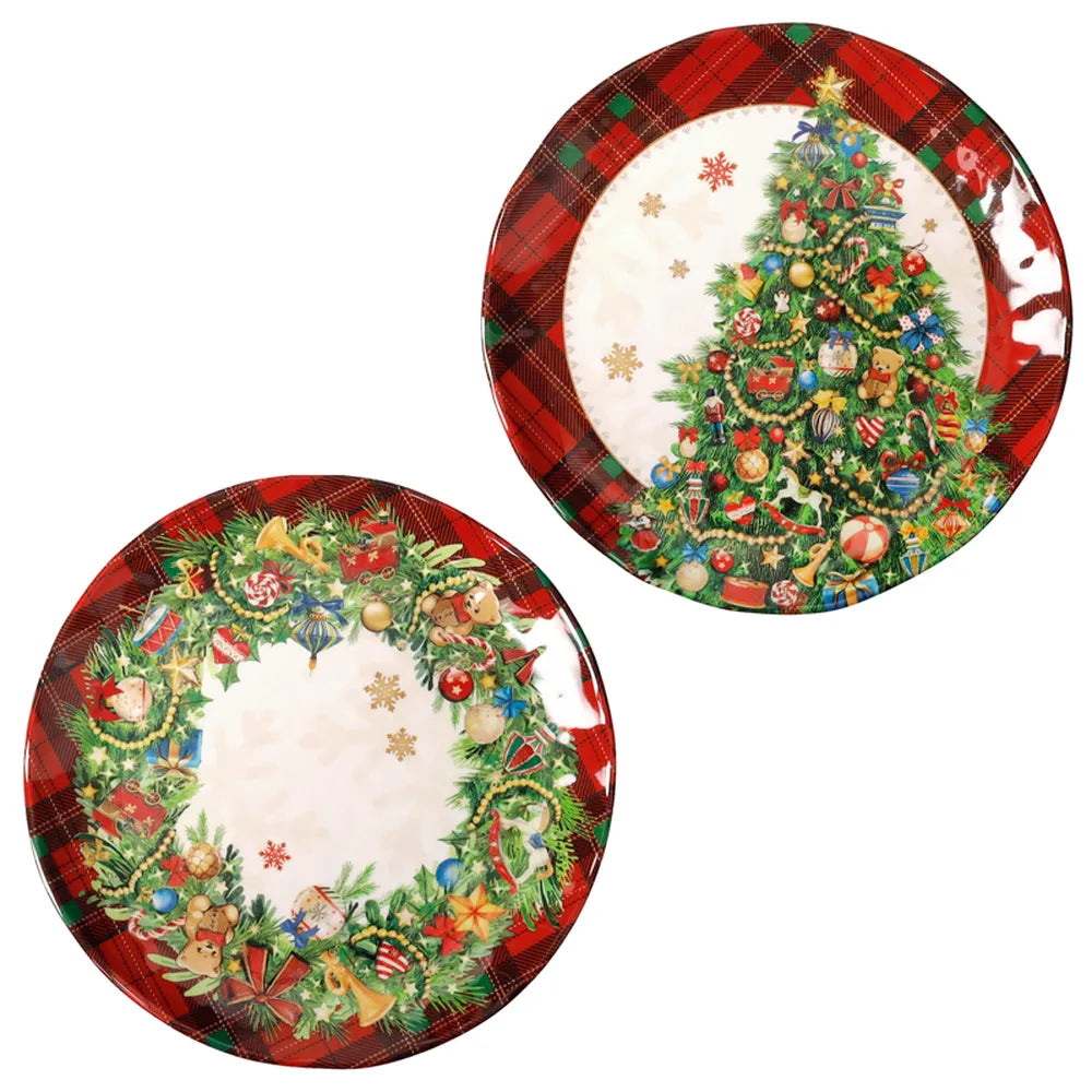 Set 2 Piattini Christmas Brandani per servizio tavola natalizio con decori assortiti - DeMatteis.it