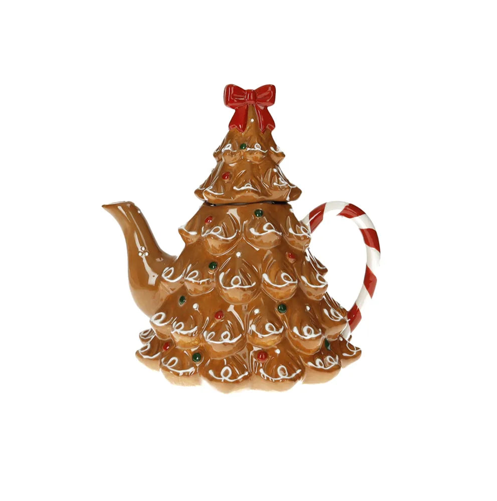 Teiera decorativa Brandani a forma di albero di Natale in dolomite per infusione tè e tisane - DeMatteis.it