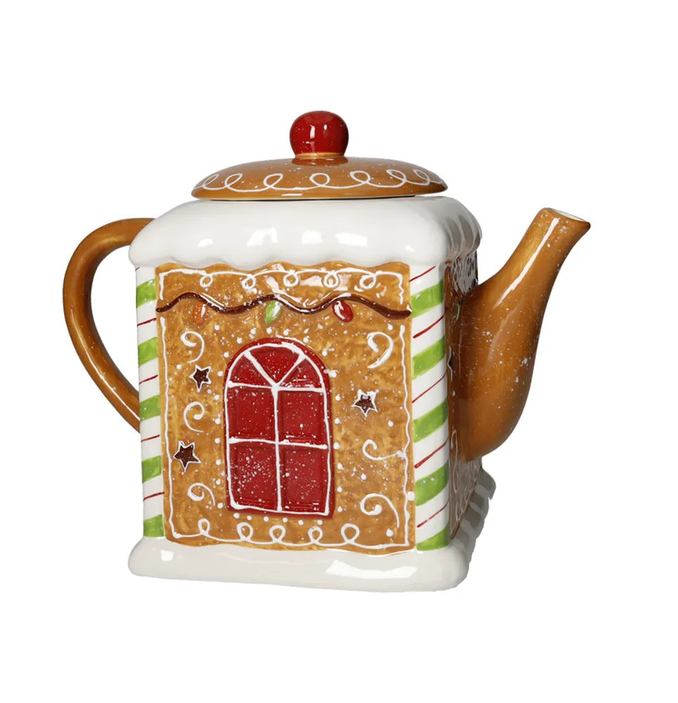 Barattolo Teiera Pan Di Zenzero Dolomite Brandani per infusioni e tè, ceramica decorativa natalizia - DeMatteis.it