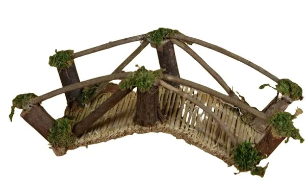 Ponte PONTE decorativo in legno da 13x4 cm per presepe con ringhiera e muschio ornamentale - DeMatteis.it