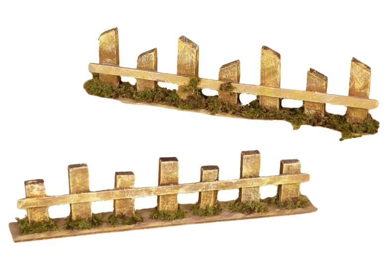 Staccionata miniatura decorativa 35x4,5 cm per presepe e diorami con base muschiata - DeMatteis.it