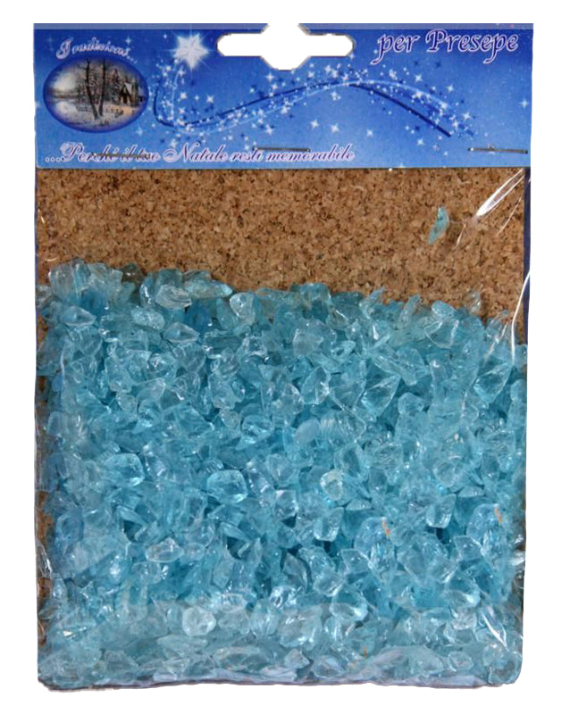 Ghiaia Grande Vetro Celeste decorativa per presepe e allestimenti natalizi - DeMatteis.it