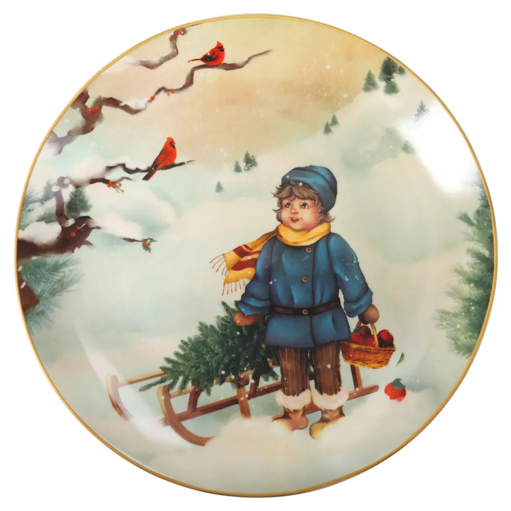 Piattino Bambino Porcellana Brandani decorativo per uso domestico con bordo dorato - DeMatteis.it