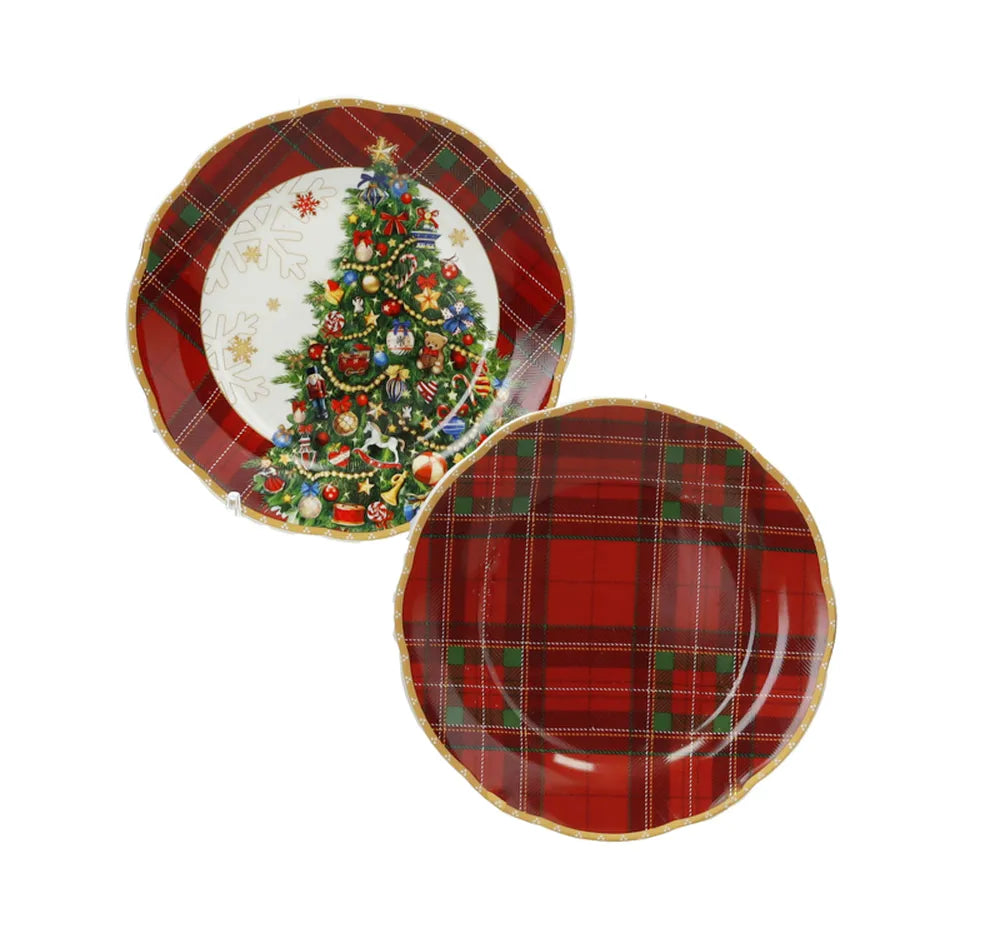 Set 2 Piattino Dolce Porcellana Christmas Brandani per dessert e dolci natalizi - DeMatteis.it