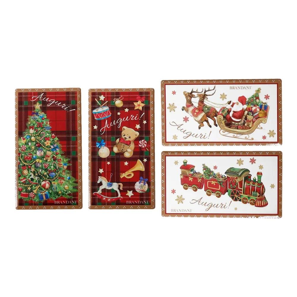 Set 4 Magneti Auguri Christmas Brandani decorativi natalizi con soggetti festivi - DeMatteis.it