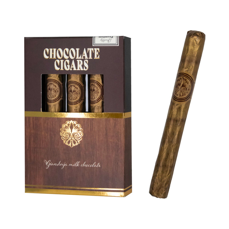 Sigari Di Cioccolato al latte Gianduia in confezione regalo con decorazioni tradizionali - DeMatteis.it