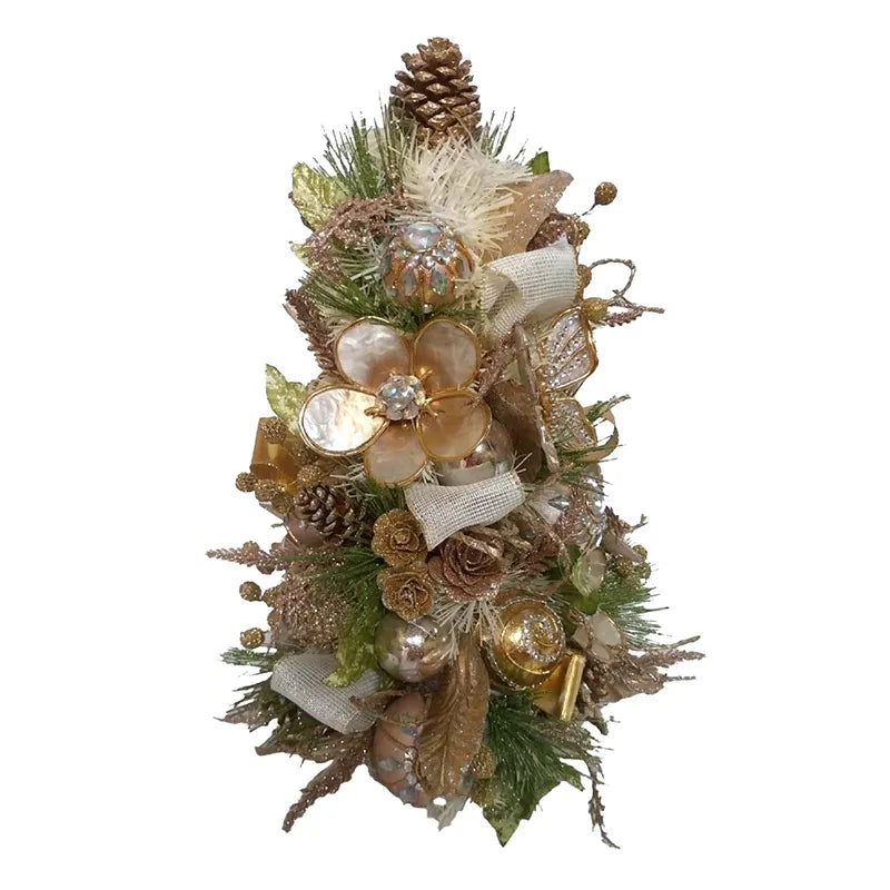 Albero Decorato Champagne D 30x45 Cm