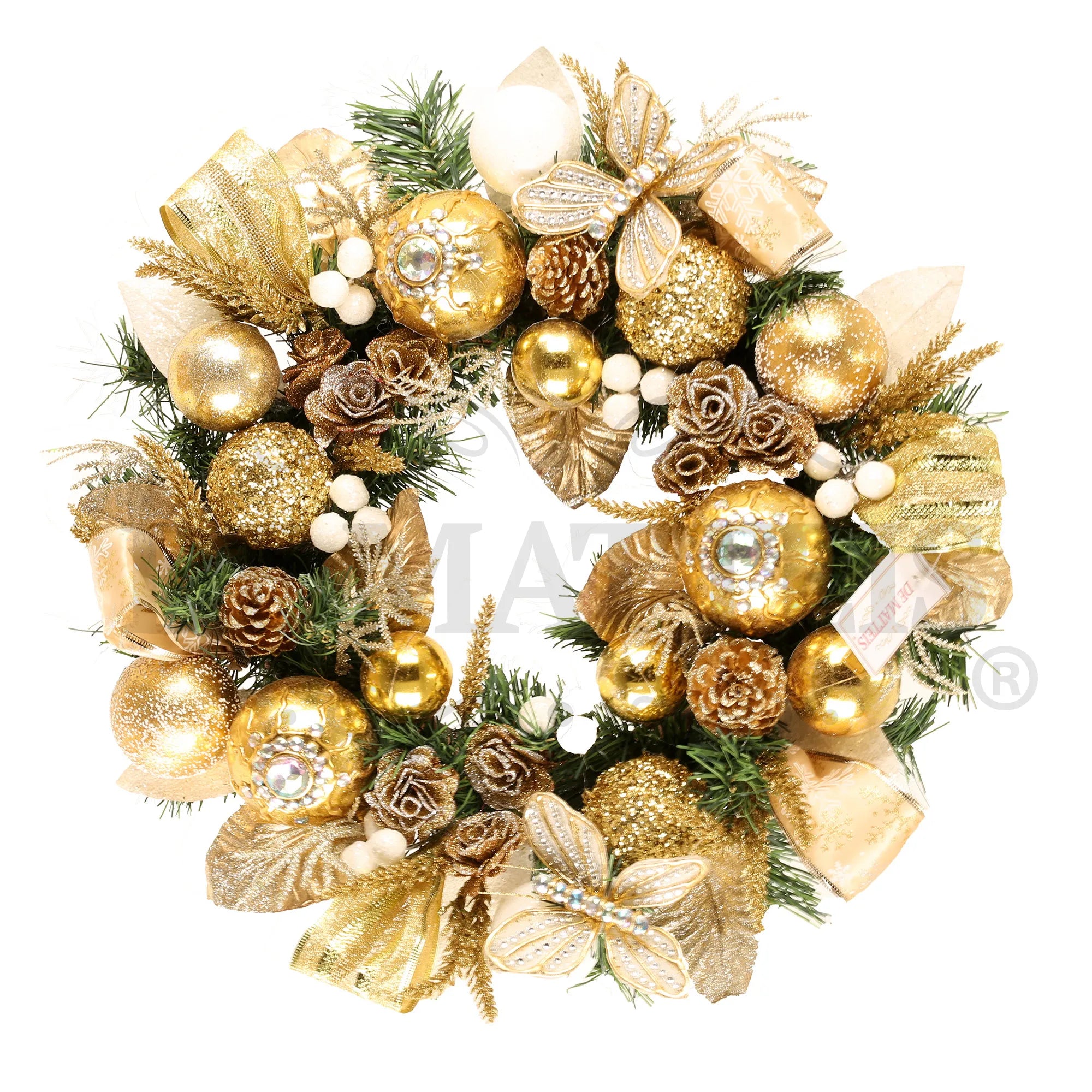 Corona Decorata Oro D 50 Cm