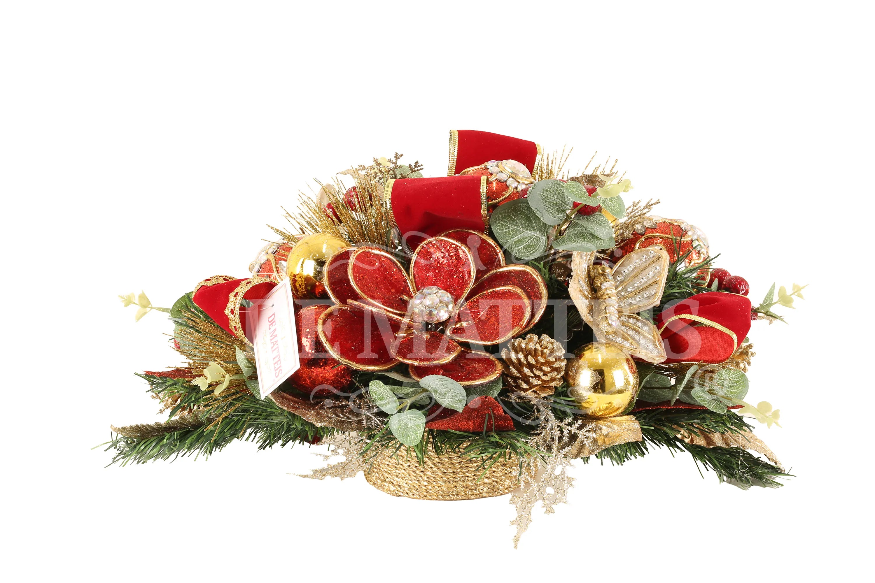 Centrotavola Ovale Rosso Oro 50 Cm