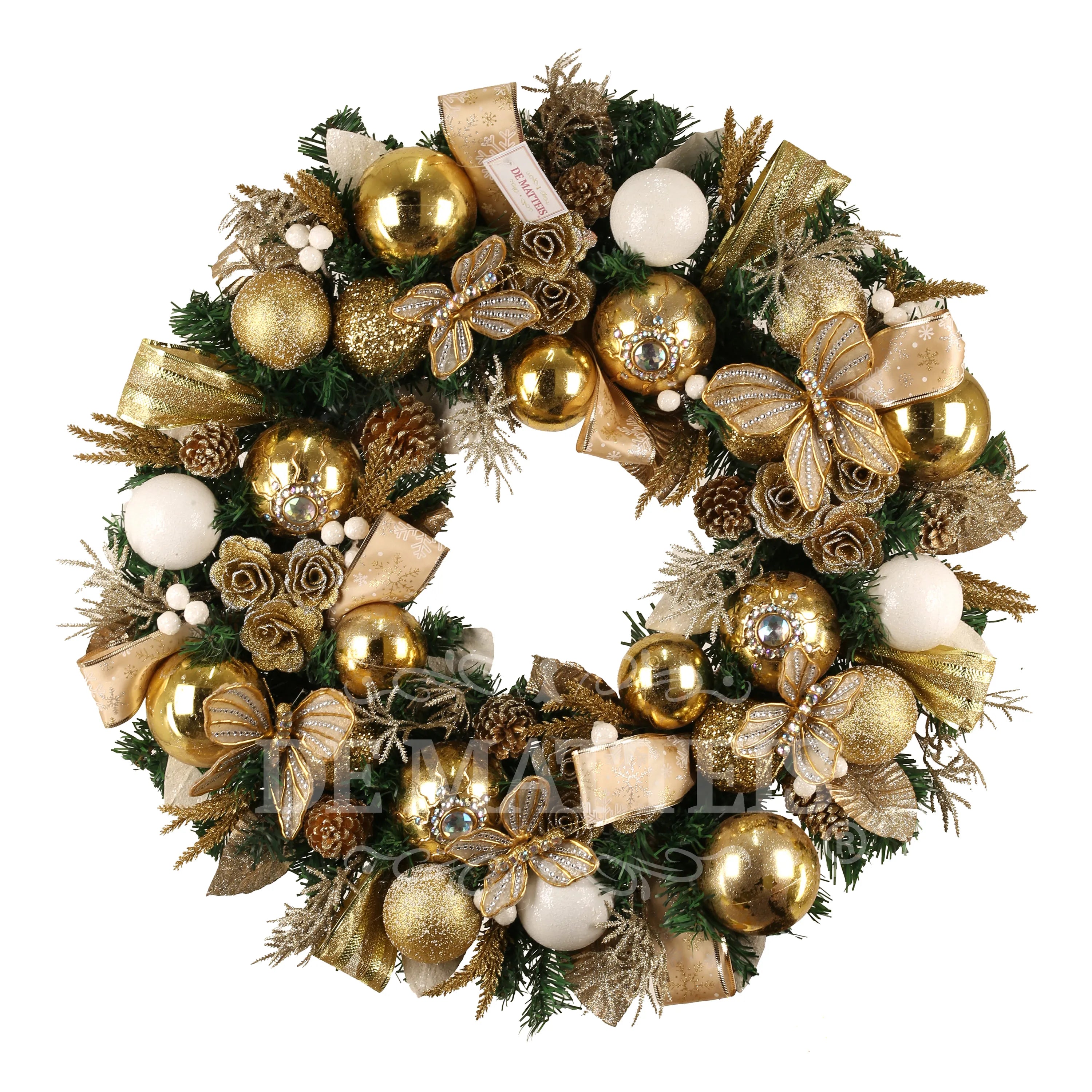 Corona Decorata Oro D 80 Cm