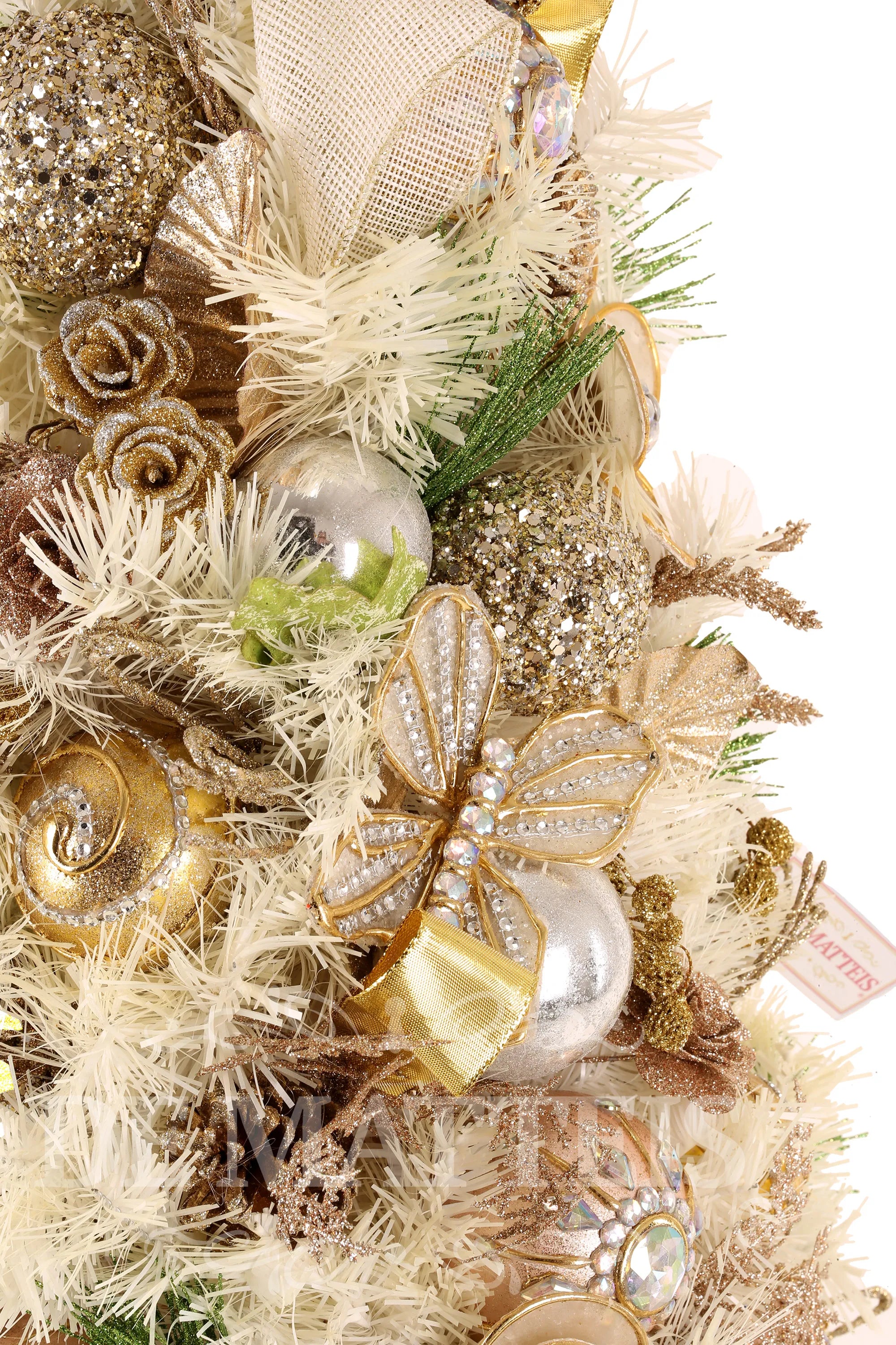 Albero Decoro Champagne Rosso Oro D 35x90 Cm