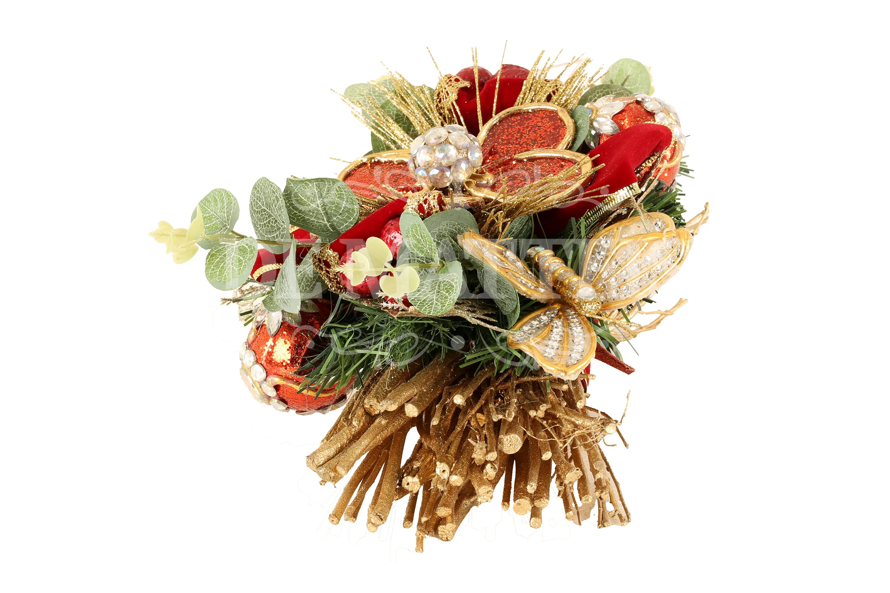 Centrotavola Decoro Rosso Oro 30 Cm