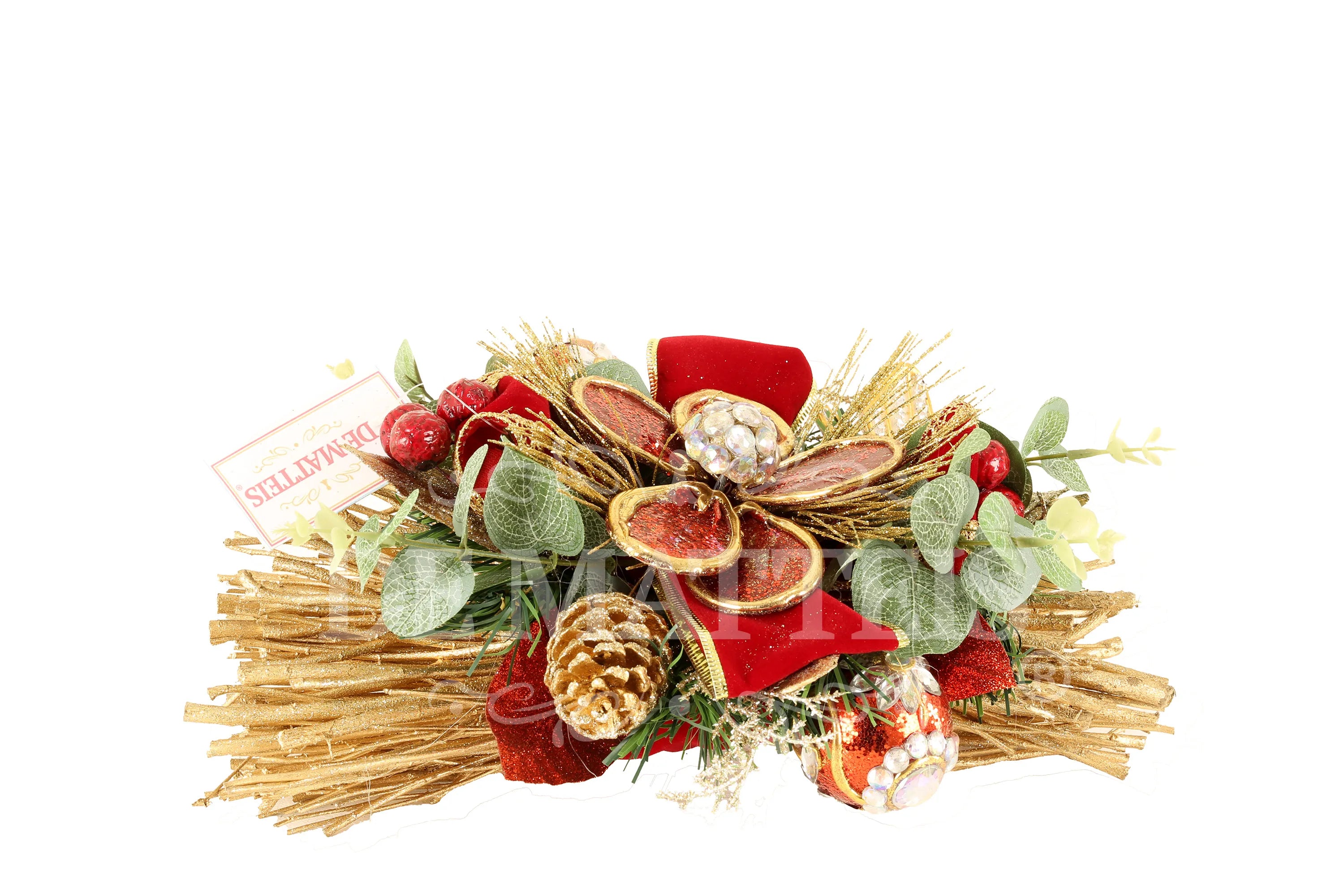 Centrotavola Decoro Rosso Oro 30 Cm