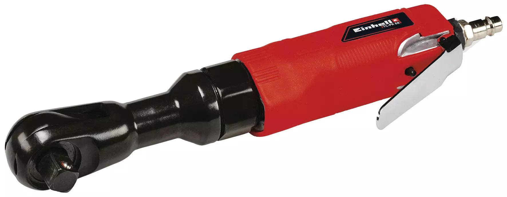 Avvitatore pneumatico TC PR 68 Einhell con impugnatura ergonomica rossa e nera, testa a cricchetto orientabile e raccordo per compressore, strumento professionale con 68 Nm di coppia per lavori di precisione. | Dematteis.it